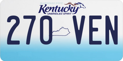 KY license plate 270VEN