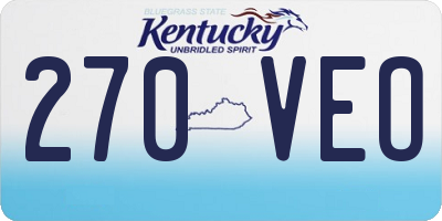 KY license plate 270VEO
