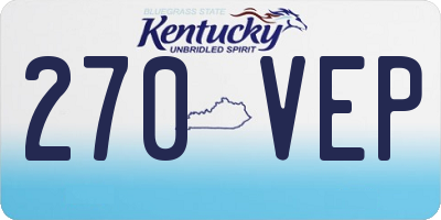 KY license plate 270VEP
