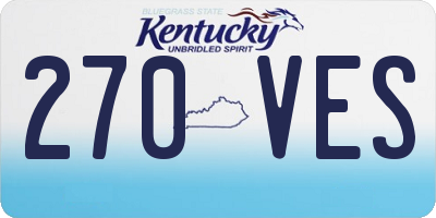 KY license plate 270VES