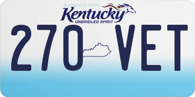 KY license plate 270VET