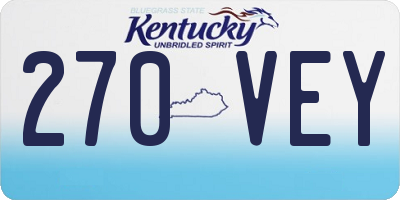 KY license plate 270VEY