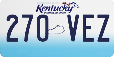 KY license plate 270VEZ