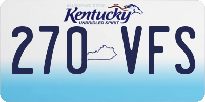 KY license plate 270VFS