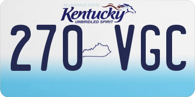 KY license plate 270VGC