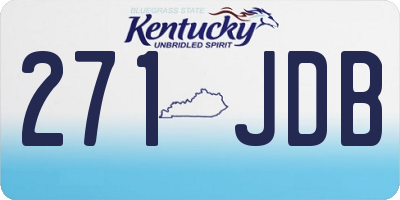 KY license plate 271JDB