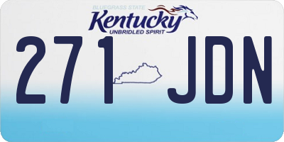 KY license plate 271JDN