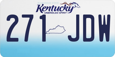 KY license plate 271JDW