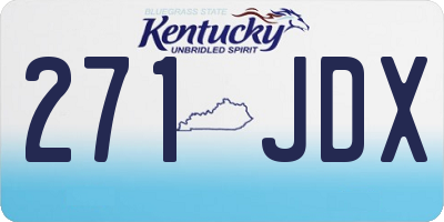 KY license plate 271JDX