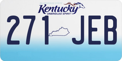 KY license plate 271JEB