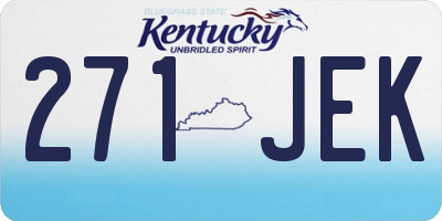 KY license plate 271JEK