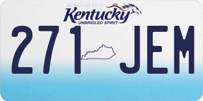 KY license plate 271JEM