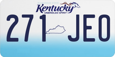 KY license plate 271JEO