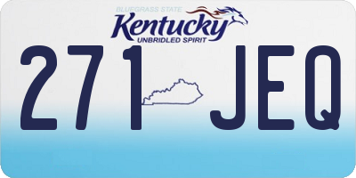 KY license plate 271JEQ