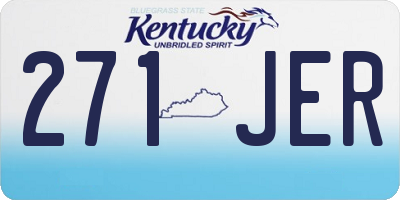 KY license plate 271JER