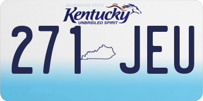 KY license plate 271JEU