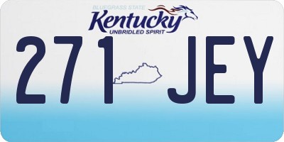 KY license plate 271JEY