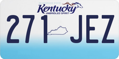 KY license plate 271JEZ