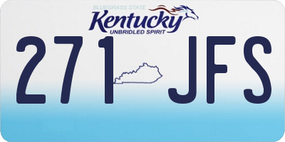 KY license plate 271JFS