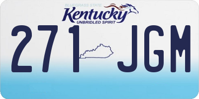 KY license plate 271JGM