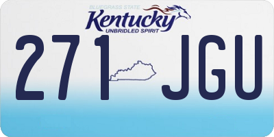 KY license plate 271JGU