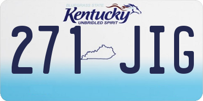 KY license plate 271JIG