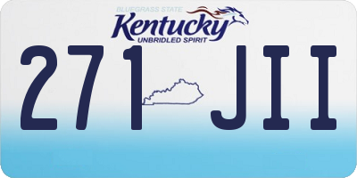 KY license plate 271JII