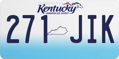KY license plate 271JIK