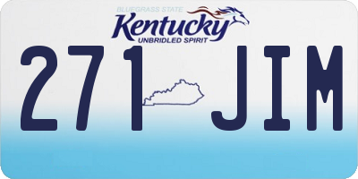 KY license plate 271JIM
