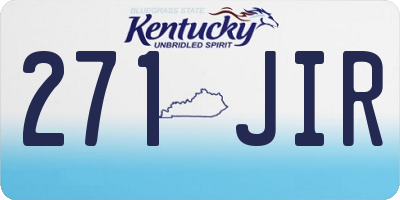 KY license plate 271JIR