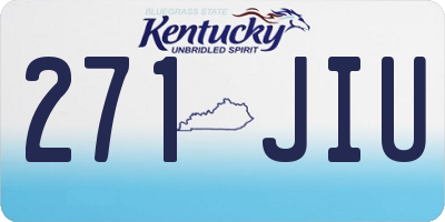 KY license plate 271JIU