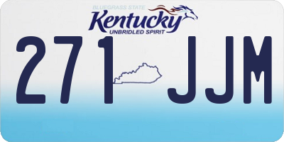KY license plate 271JJM