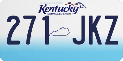 KY license plate 271JKZ