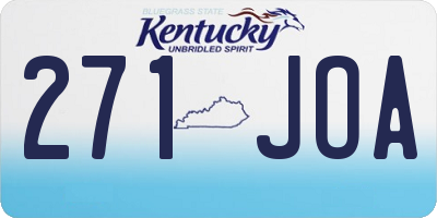 KY license plate 271JOA