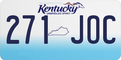 KY license plate 271JOC