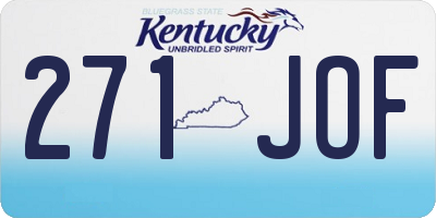 KY license plate 271JOF