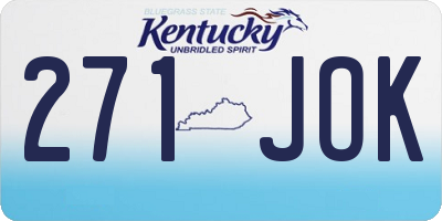 KY license plate 271JOK