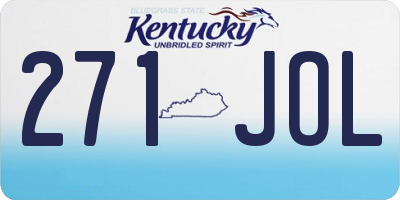 KY license plate 271JOL