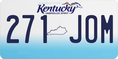 KY license plate 271JOM