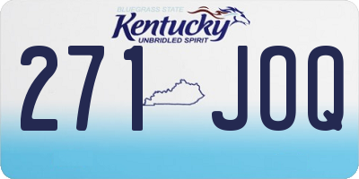 KY license plate 271JOQ
