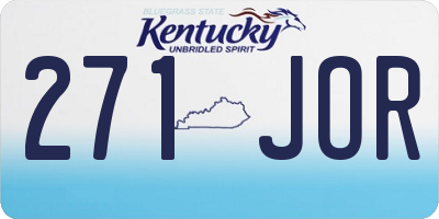 KY license plate 271JOR