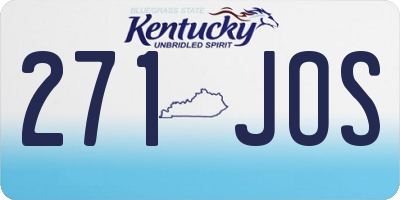 KY license plate 271JOS