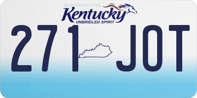 KY license plate 271JOT