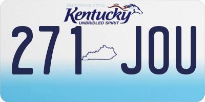 KY license plate 271JOU