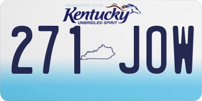 KY license plate 271JOW