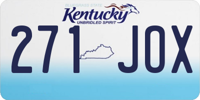 KY license plate 271JOX