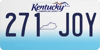KY license plate 271JOY