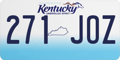 KY license plate 271JOZ