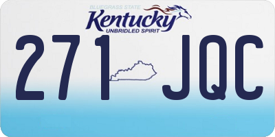 KY license plate 271JQC