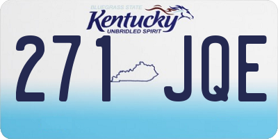 KY license plate 271JQE